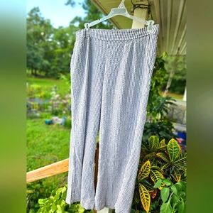 Crown & Ivy Wide leg flare bottom Striped dress/casual Pants